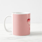 Blush Pink Red Strawberry Heart Glasses Kaffeetasse (Links)