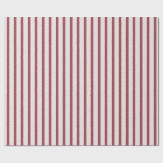 Blush Pink Red Stripes Christmas Geschenkpapier (Flach)