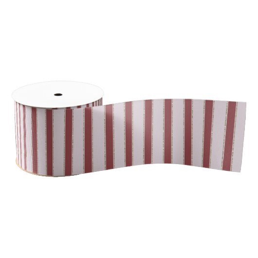 Blush Pink Red Stripes Christmas Ripsband (Spule)