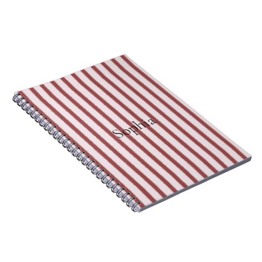 Blush Pink Red Stripes Notizblock (Rechte Seite)