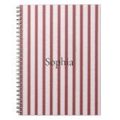 Blush Pink Red Stripes Notizblock (Vorderseite)