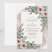 Blush Pink Resplendent Botanical Wedding Einladung (Vorne/Hinten)