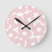Blush Pink Retro Daisies #1 #decor #art Runde Wanduhr (Vorderseite)