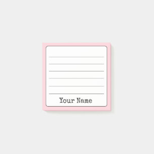 Blush Pink Retro Fügen Sie Ihren Namen Linken hinz Post-it Klebezettel