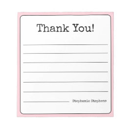 Blush Pink Retro Vielen Dank, dass Sie Ihren Namen Notizblock