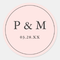 Blush Pink Rett Date Monogram Chic Wedding Stilvol