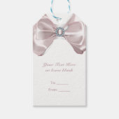 Blush Pink Ribbon & Diamonds Brautparty Elegant Geschenkanhänger (Vorderseite)