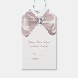 Blush Pink Ribbon & Diamonds Brautparty Elegant Geschenkanhänger