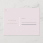 Blush Pink Ribbon & Diamonds Save the Date elegant Ankündigungspostkarte (Rückseite)