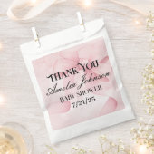 Blush Pink Ribbon Girl Babydusche Danke Geschenktütchen (Ausgeschnitten)