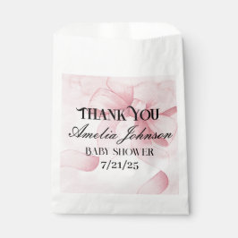 Blush Pink Ribbon Girl Babydusche Danke Geschenktütchen
