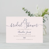 Blush Pink Ring Silber Brautparty Folieneinladung (Stehend vorne)