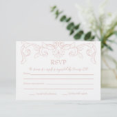 Blush Pink Rokoko Wedding RSVP Card (Stehend Vorderseite)