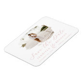 Blush Pink Romantic Brushed Frame Save The Date Magnet (Linke Seite)