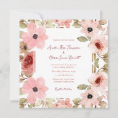 Blush Pink Romantic Floral Wedding Invitation (Vorderseite)