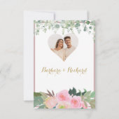 Blush Pink Romantic Floral Wedding RSVP Card (Rückseite)