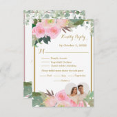 Blush Pink Romantic Floral Wedding RSVP Card (Vorne/Hinten)