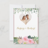 Blush Pink Romantic Floral Wedding RSVP Card Karte (Rückseite)