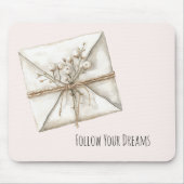 Blush Pink Romantic Flowers Envelope Dreams Mousepad (Vorne)
