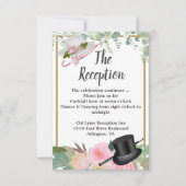 Blush Pink Romantische Blumenempfangskarte RSVP Karte (Vorderseite)