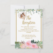 Blush Pink Romantische Blumenempfangskarte RSVP Karte (Vorderseite)