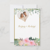 Blush Pink Romantische Blumenempfangskarte RSVP Karte (Rückseite)