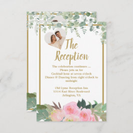 Blush Pink Romantische Blumenempfangskarte RSVP Karte