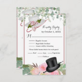 Blush Pink Romantische Blumenhochzeit RSVP Karte (Vorne/Hinten)