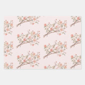 Blush Pink Romantische Rote Rose Blumenkohl Hochze Geschenkpapier Set (Vorderseite 2)