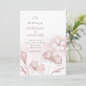 Blush Pink Romantische Wasserfarbenhochzeit Einladung (Stehend Vorderseite)