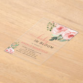 Blush Pink Rose Baby in Blütendusche Acryleinladungen (Ablage )