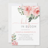 Blush Pink Rose Baby in Blütendusche Einladung (Vorderseite)