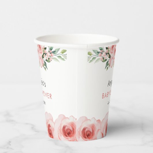 Blush Pink Rose Baby in Blütendusche Pappbecher (Rechts)