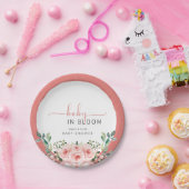 Blush Pink Rose Baby in Blütendusche Windelwindung Pappteller (Party)