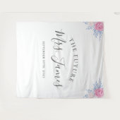 Blush Pink Rose Bläserblütenduft Blau Hochzeitskul Wandteppich (Vorderseite (Horizontal))