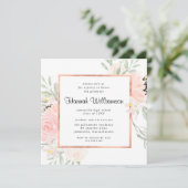 Blush Pink Rose Bloral Graduation Party Einladung (Stehend Vorderseite)