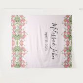 Blush Pink Rose Blues Hochzeitsszenario Wandteppich (Vorderseite (Horizontal))