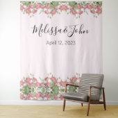 Blush Pink Rose Blues Hochzeitsszenario Wandteppich (Beispiel)