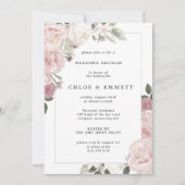 Blush Pink Rose Blumenbrunch Einladung (Vorderseite)