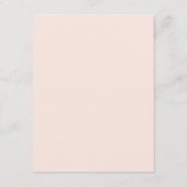 Blush Pink Rose Blumeninformationen Hochzeiten Begleitkarte (Rückseite)