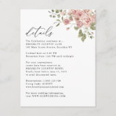 Blush Pink Rose Blumeninformationen Hochzeiten Begleitkarte (Vorderseite)