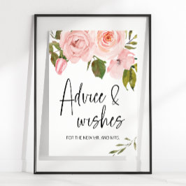 Blush Pink Rose Blumenkarte und Geschenkgutscheine Poster