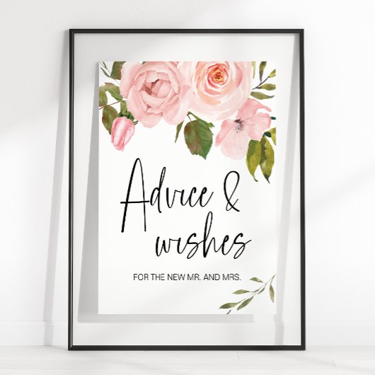 Blush Pink Rose Blumenkarte und Geschenkgutscheine Poster