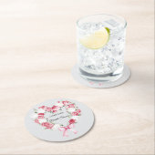 Blush Pink Rose Blumenkohl Brautparty Runder Pappuntersetzer (Vor Ort)