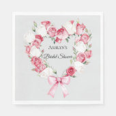 Blush Pink Rose Blumenkohl Brautparty Serviette (Vorderseite)