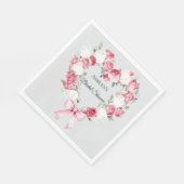 Blush Pink Rose Blumenkohl Brautparty Serviette (Ecke)