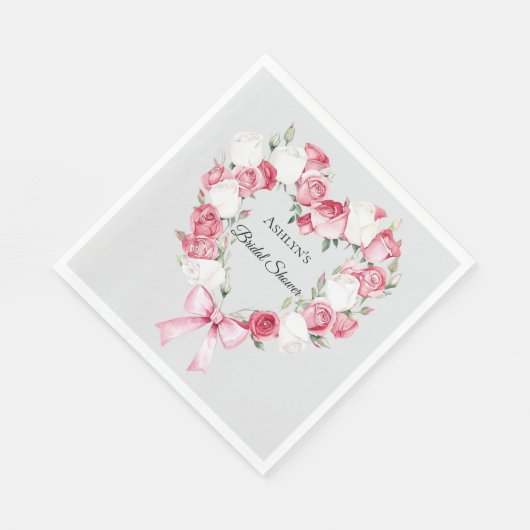 Blush Pink Rose Blumenkohl Brautparty Serviette (Ecke)