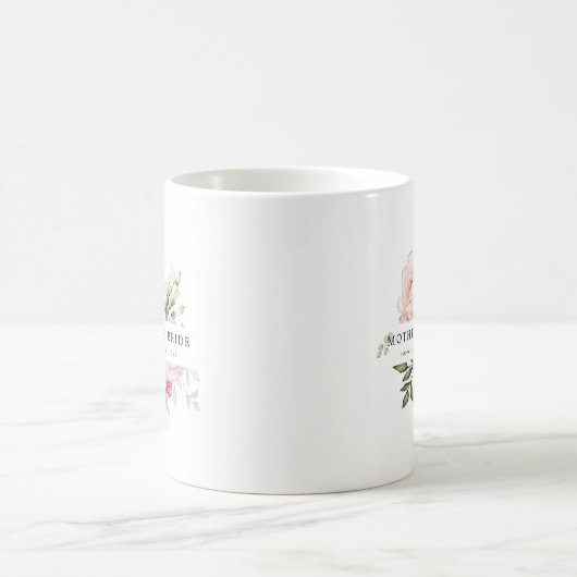 Blush Pink Rose Blumenmutter der Braut Kaffeetasse (Mittel)