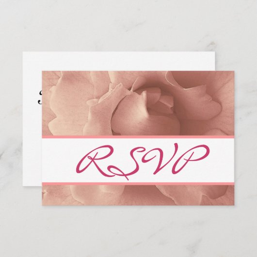 Blush Pink Rose Blumensammlung RSVP Karte (Vorne/Hinten)