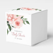 Blush Pink Rose Blumenspülung Baby Dusche Geschenkschachtel (Vorderseite)